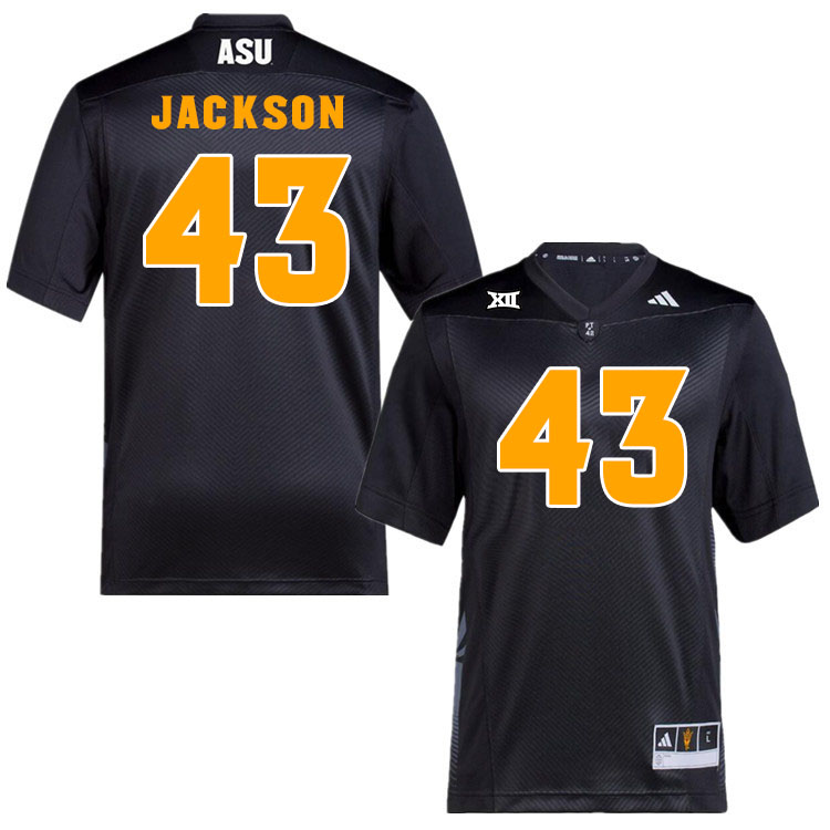 Men #43 Krew Jackson Arizona State Sun Devils College Football Jerseys Stitched-Black